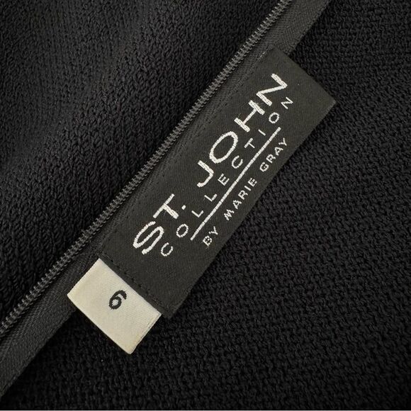 Vintage 90s St. John Black Santana Knit Halter Midi Dress Size 6 - Picture 11 of 12